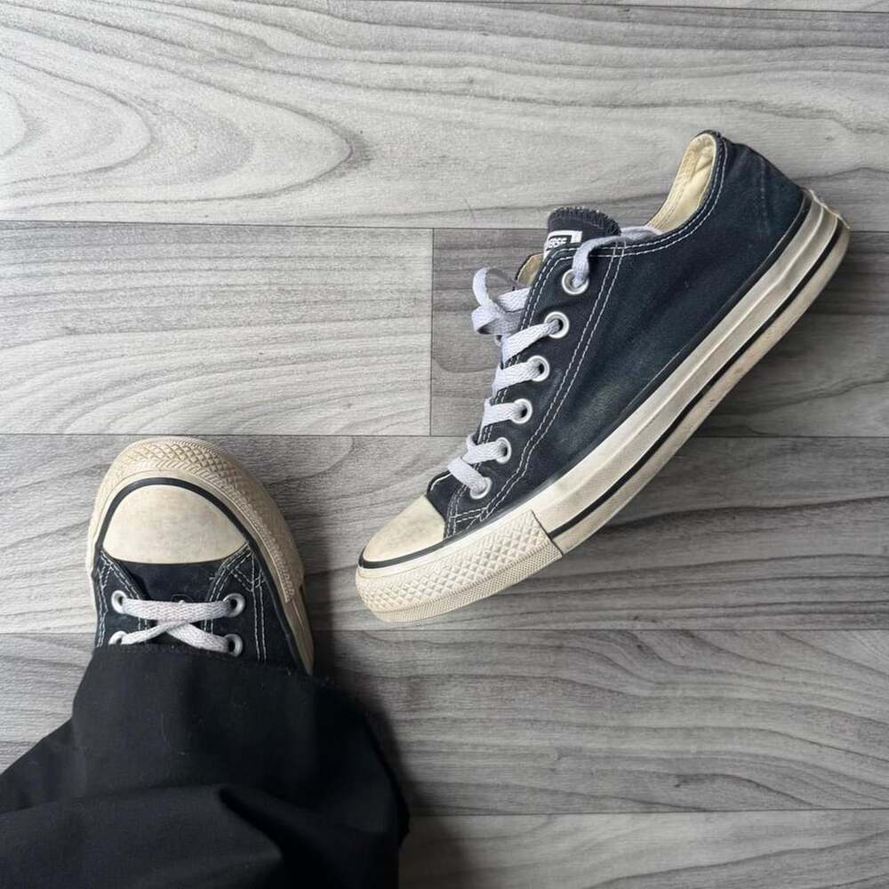 Converse All Star Low Top Mens 6 Black Canvas Sneakers M9166